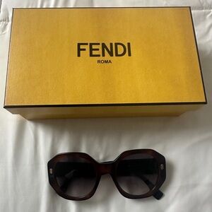 Fendi Women's Brown Oversized Sunglasses